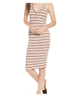 All In Favor Bodycon Stripped Tank Top Dress Size Small